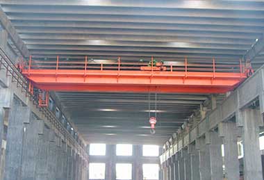 Double girder overhead crane with hoist trolley for conceret workshop 