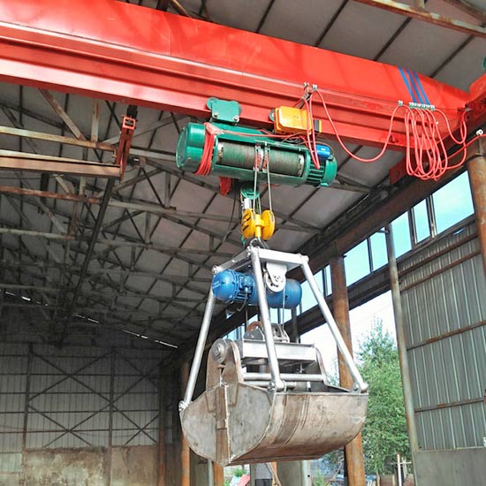 Grab crane- Overhead crane with crane grab bucket- Grab overhead crane