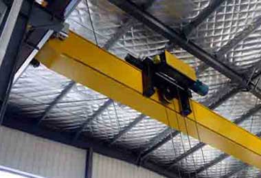 Low headroom overhead travelling crane with European wire rope hoists