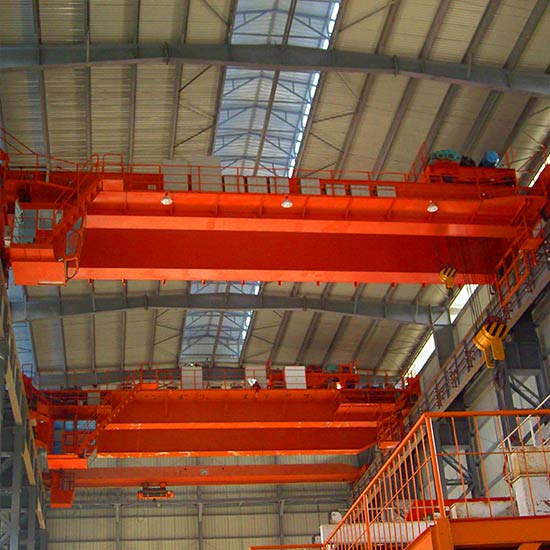 QD Double girder overhead crane with open winch for indoor wire rod handling with capacity of 5 ton, 10 ton, 20 ton, 30 ton, 50 ton