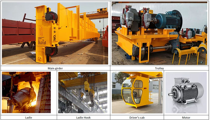 Crane parts and components of ladle cranes