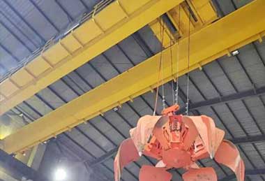 Double girder grab overhead travelling crane