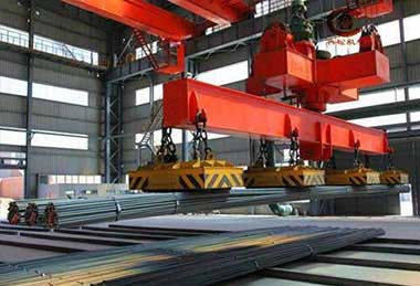 Electromagnetic double girder overhead cranefor high speed wire ( coiled bar) handling cranes