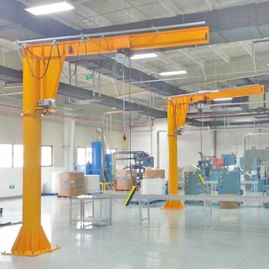 Rotating jib rope hoist crane : Rotary crane design with slewing jib arm 