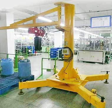 Small portable jib crane with electric chain hoist, custom portable crane hoist series 