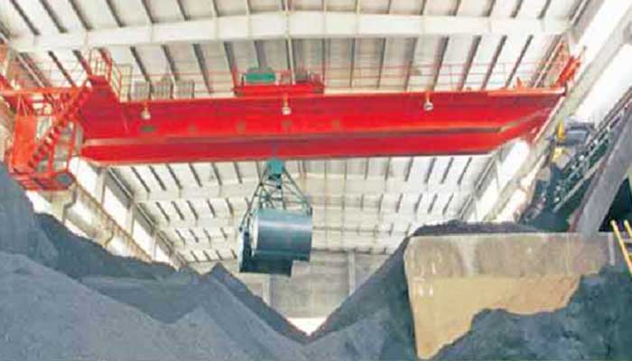 Grab bucket crane for coal mining