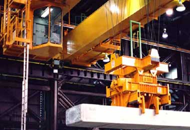 Industrial cranes for metal processing