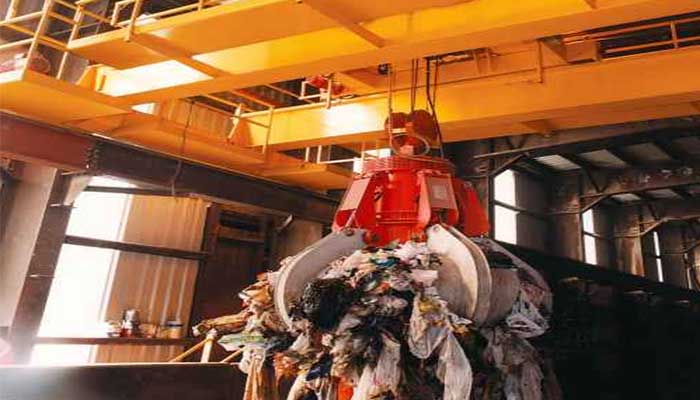 Waste handling cranes