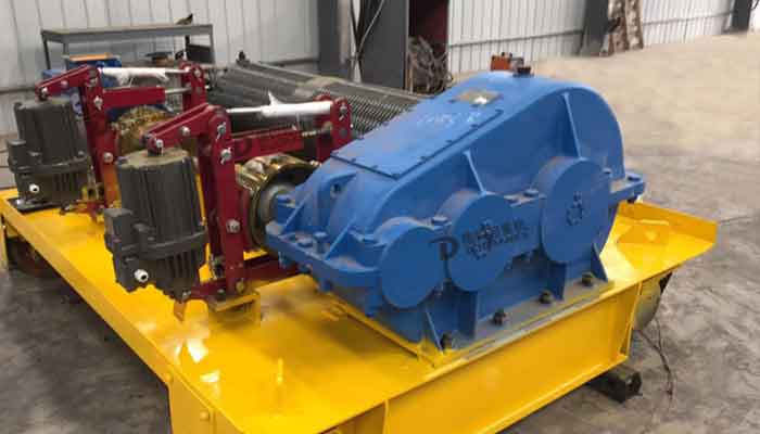 15 ton electric winch with double hydraulic brake
