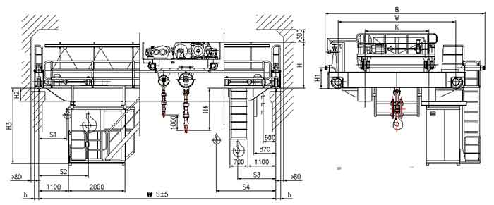 10 ton-20 ton insulation overhead crane with double girder overhead crane design 