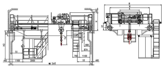 Insulation overhead crane with double girder overhead crane