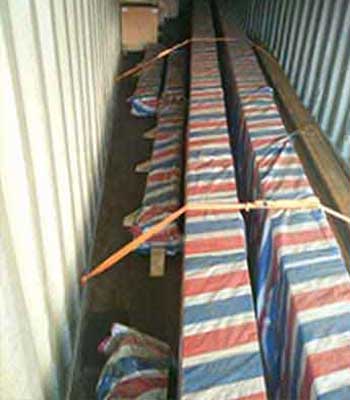 Overhead crane loading in container