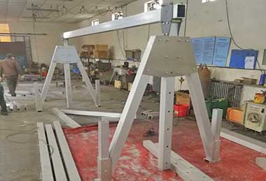 Aluminum light weight gantry crane system with no rail and castor- Fixed gantry crane for sale