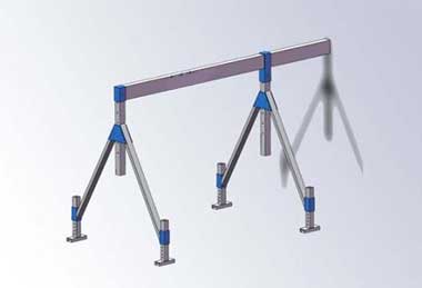 Non-movable light weight gantry crane system with adjustable height and span