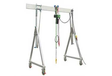 Span and height adjustable aluminum gantry crane 