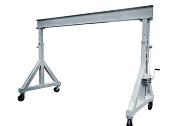 Span and height adjustable aluminum gantry crane 