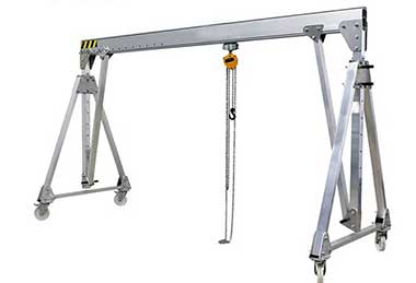 Adjustable Span Aluminum Movable Rolling Gantry Cranes on Wheels