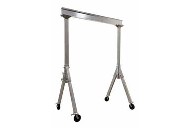 Span and height adjustable aluminum gantry crane 