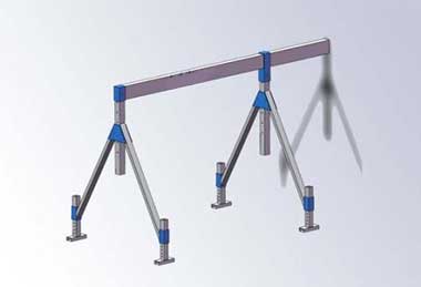Span and height adjustable aluminum gantry crane 