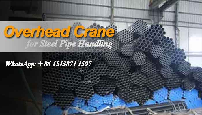 5 Ton Overhead Crane Hoists Steel Pipe in Saudi Arabia Steel Mill