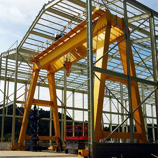 Double girder goliath crane with full gantry crane design