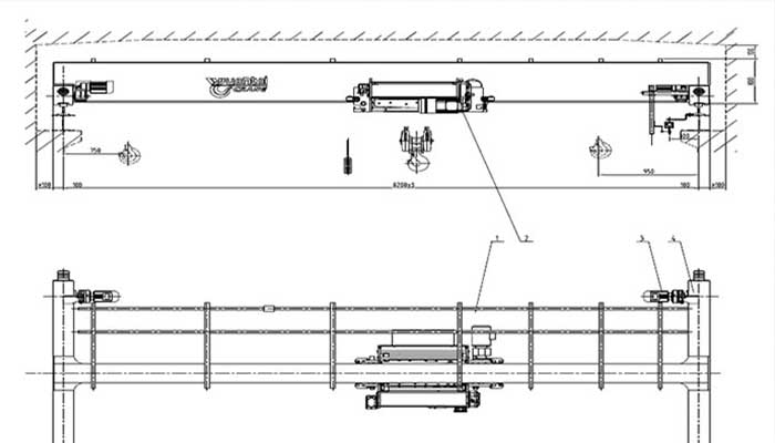 European FEM 5 ton single girder eot crane drawings
