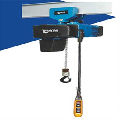 European style electric low headroom chain hoist with manual trolley