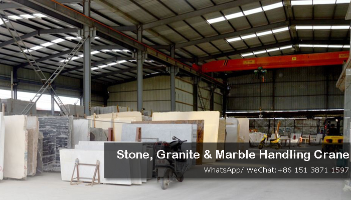Overhead crane for stone, marble, and granite handling