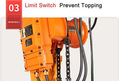 Limit switch of explosion proof chain hoist