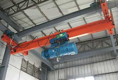 Trolley type wire rope hoist for underhung single girder overhead crane