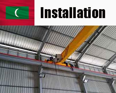 5 ton overhead travelling crane installation in Maldives for petrol ship maintenance