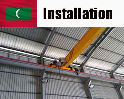 5 ton overhead travelling crane installation in Maldives for petrol ship maintenance 5 ton overhead travelling crane installation in Maldives for petrol ship maintenance