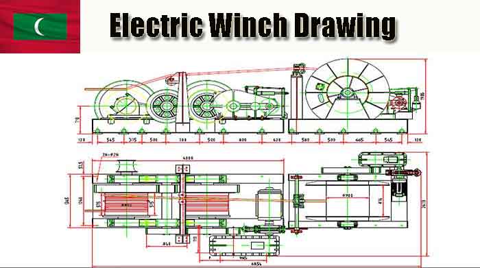 Electric winch drawing