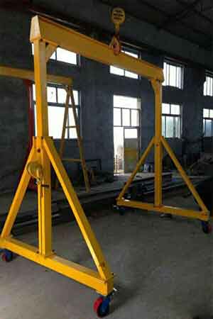 Fixed height steel I beam a frame gantry