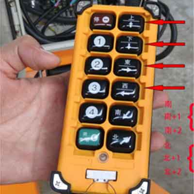 Combined buttons control for steel gantry crane 