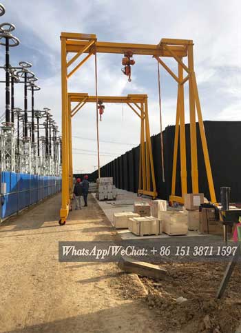 5 ton portable gantry cranes for 18 M long pipeline installation