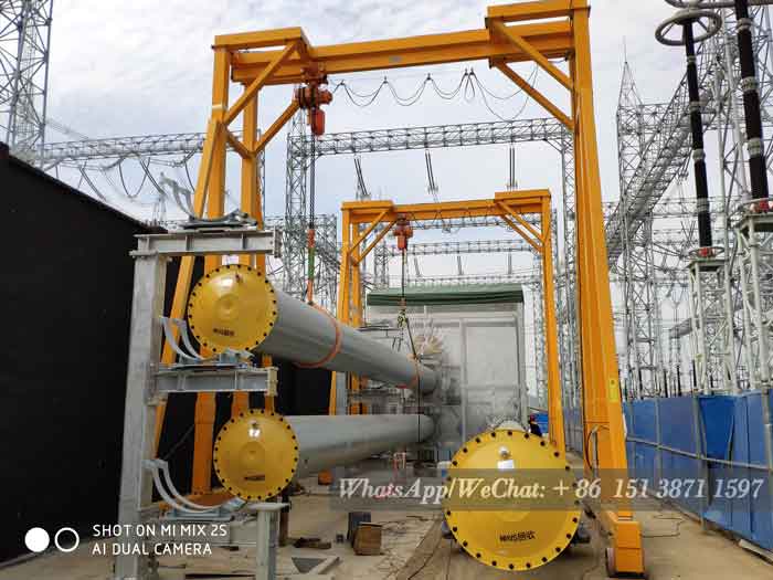 5 Ton Portable Gantry Crane for 18 M Long Pipeline Installation in Power Station