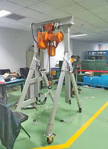 aluminum gantry crane with explosion proof chain fall hoist