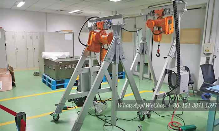 200 + 200KG Explosion Proof Chain Hoist Aluminum Gantry Cranes 