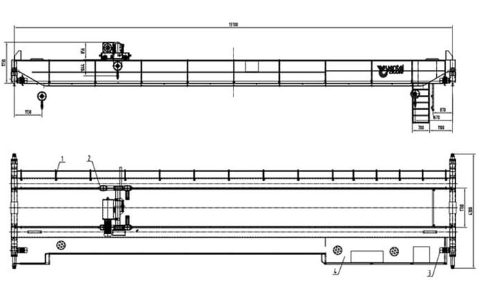 25 ton overhead crane drawing