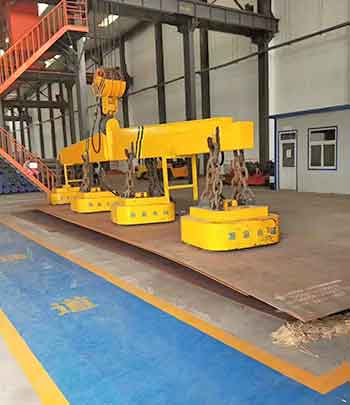 Magnetic beam overhead eot crane for steel plate handling 