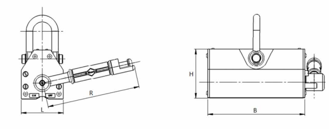 A Series Permanent Lifting Magnet Drawing 