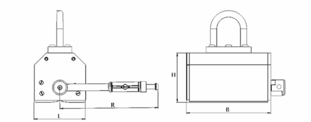 E Series Permanent Lifting Magnet Drawing