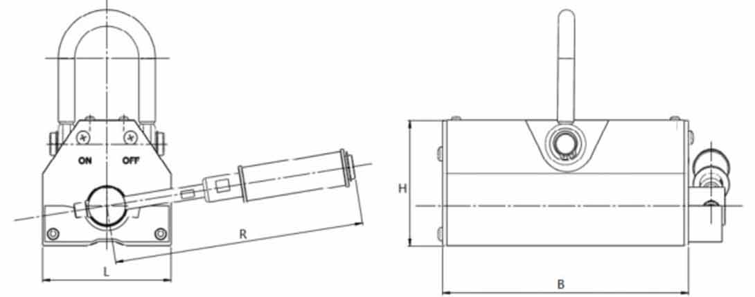C Series Permanent Lifting Magnet Drawing