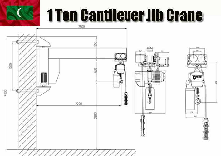 Wall Cantilever Jib Crane for Sale Maldives for Welding Workshop