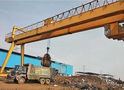 Grab bucket gantry crane for wast handling 