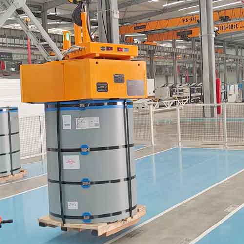 5 ton magnetic overhead crane for vertical steel coil handling 