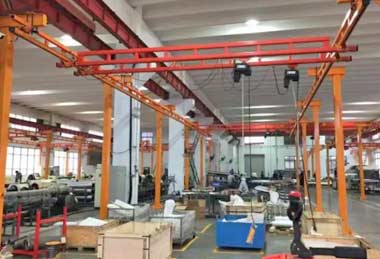 Rigid workstation bridge crane for light duty material handling and load handling during maitenance work with capaity of 100-2000kg 