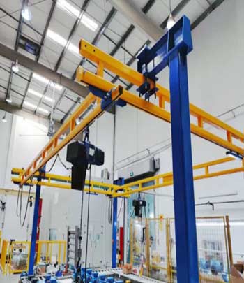 Free standing workstation bridge crane