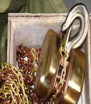 Bronze chain block for spark resistance application  Bronze chain block for spark resistance application